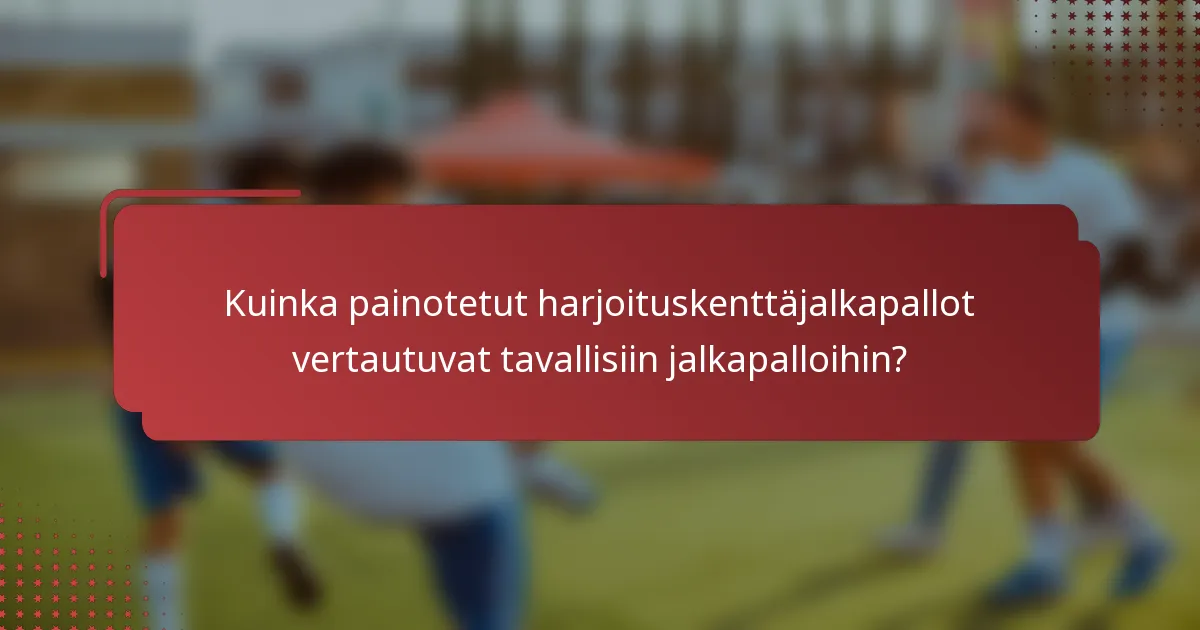 Kuinka painotetut harjoituskenttäjalkapallot vertautuvat tavallisiin jalkapalloihin?