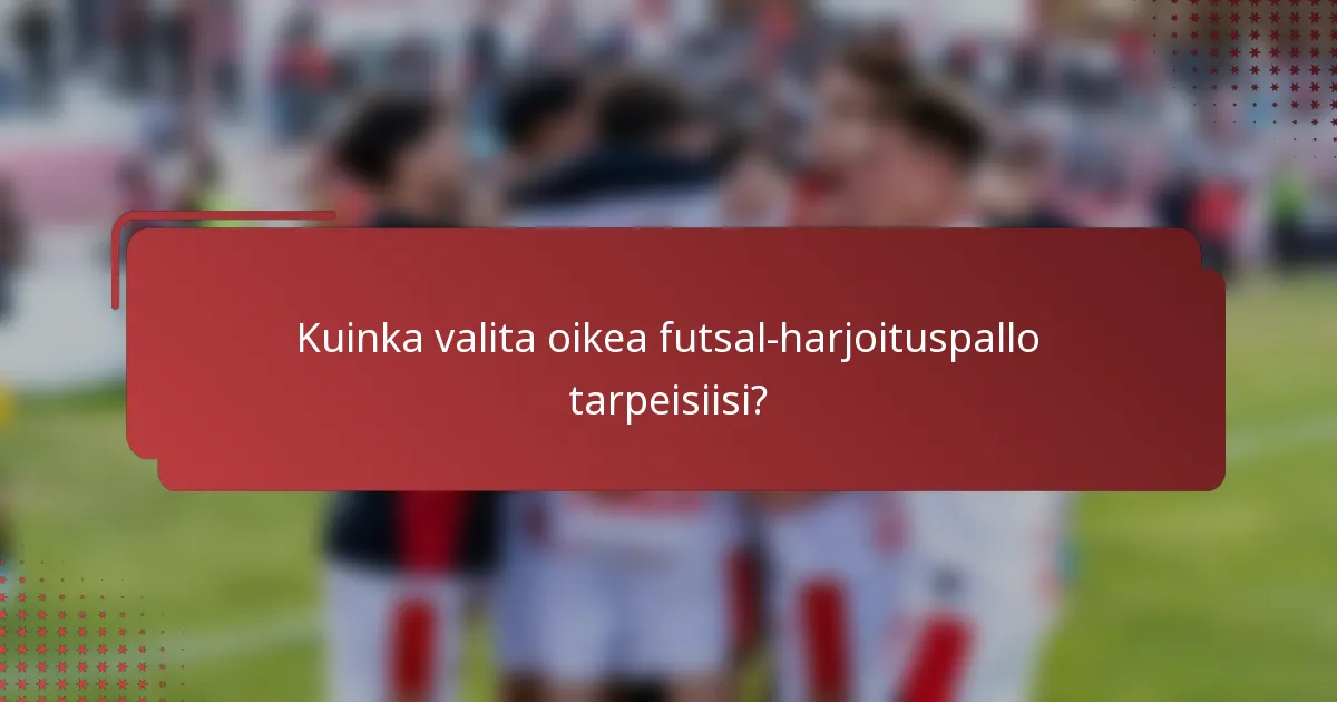 Kuinka valita oikea futsal-harjoituspallo tarpeisiisi?