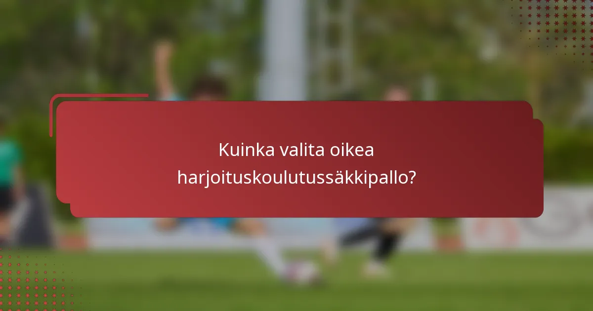 Kuinka valita oikea harjoituskoulutussäkkipallo?