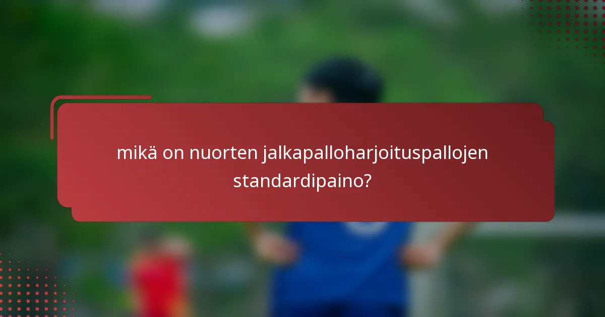 mikä on nuorten jalkapalloharjoituspallojen standardipaino?