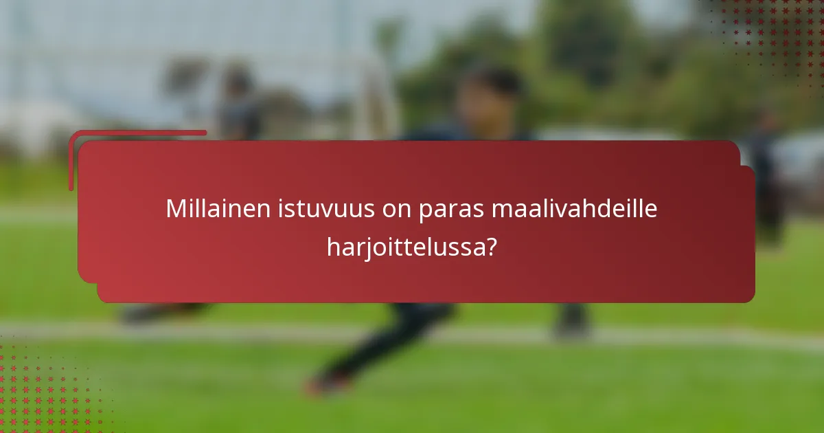 Millainen istuvuus on paras maalivahdeille harjoittelussa?