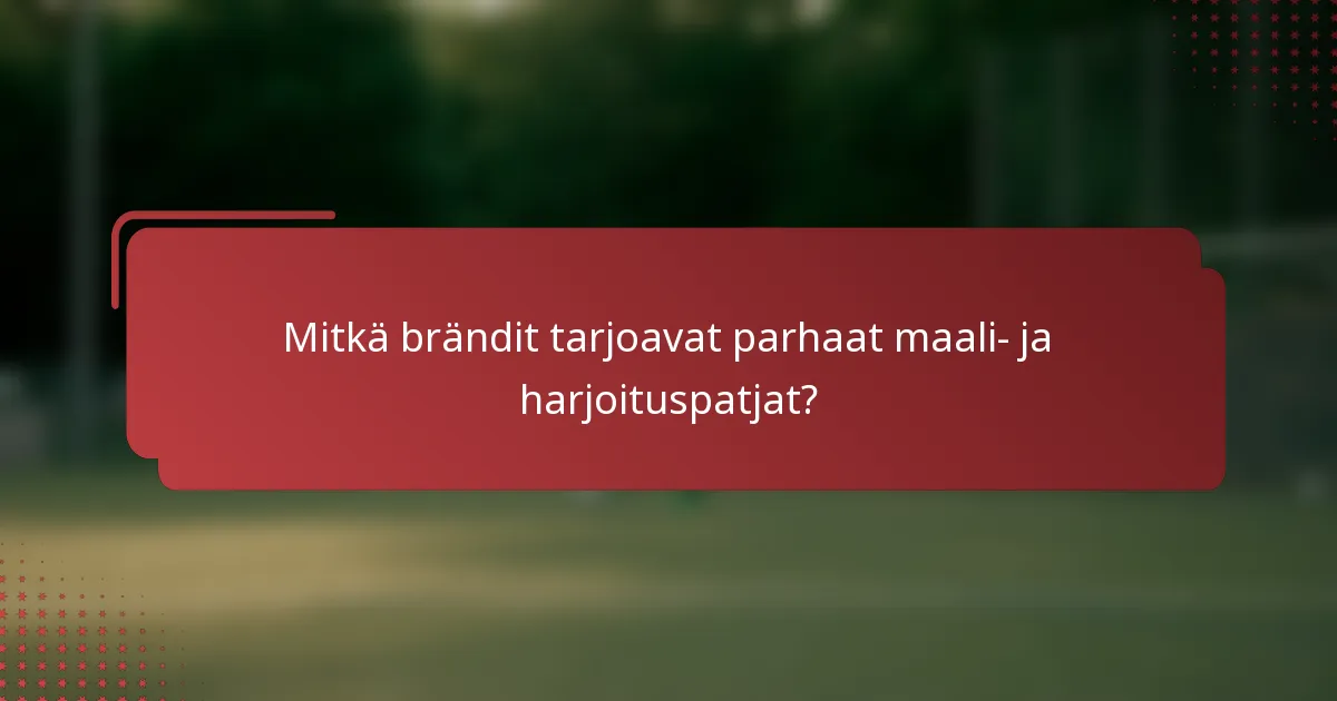 Mitkä brändit tarjoavat parhaat maali- ja harjoituspatjat?