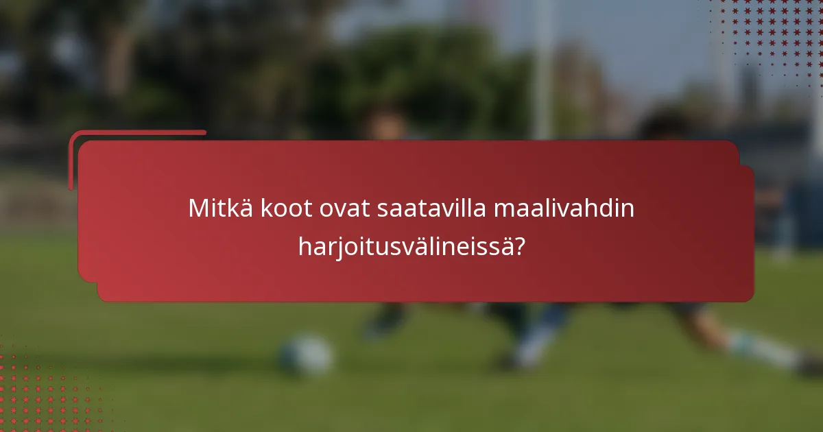 Mitkä koot ovat saatavilla maalivahdin harjoitusvälineissä?