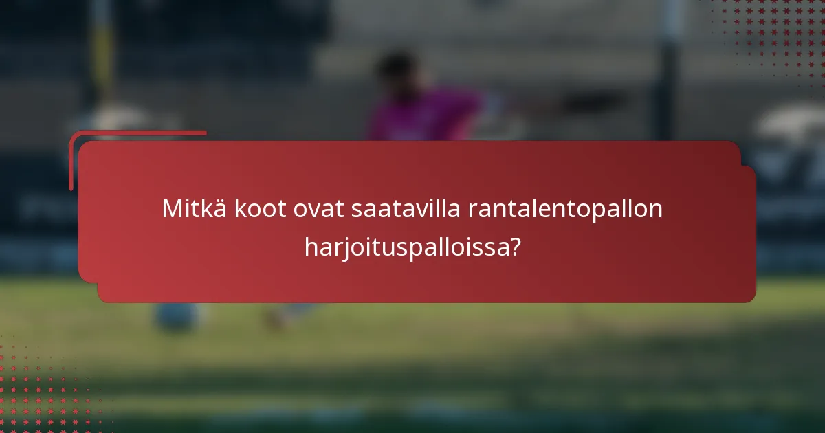 Mitkä koot ovat saatavilla rantalentopallon harjoituspalloissa?