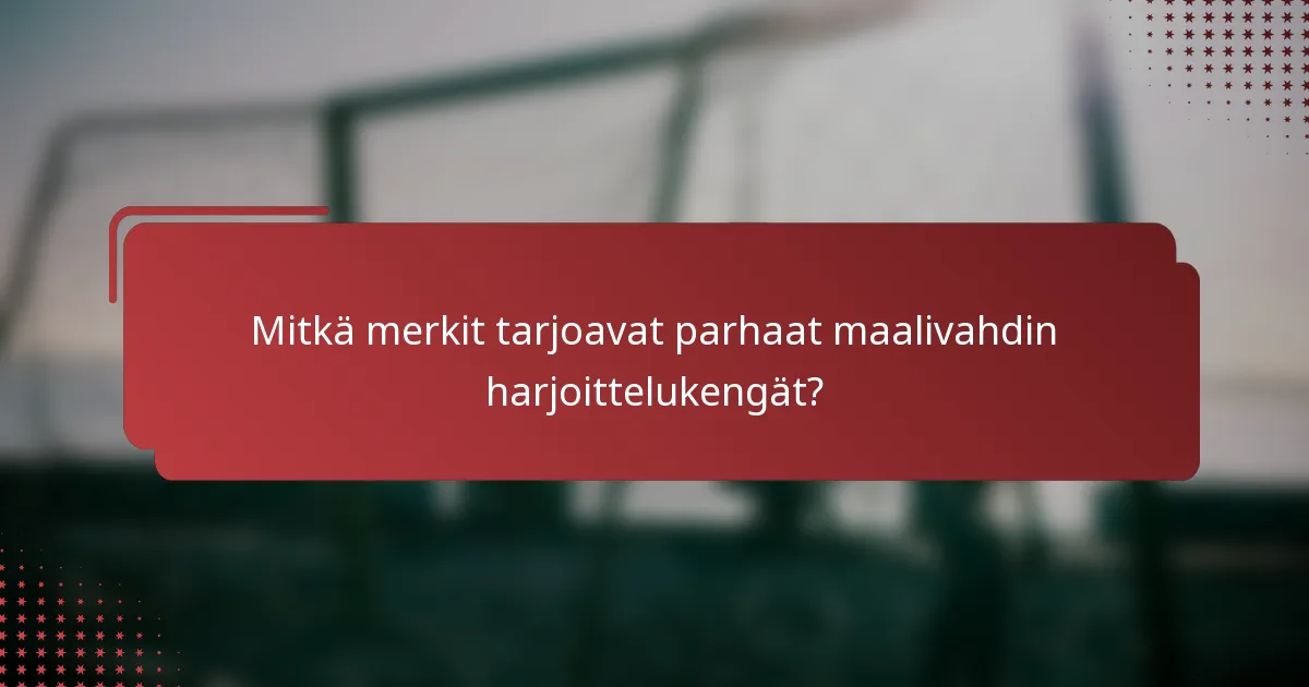 Mitkä merkit tarjoavat parhaat maalivahdin harjoittelukengät?