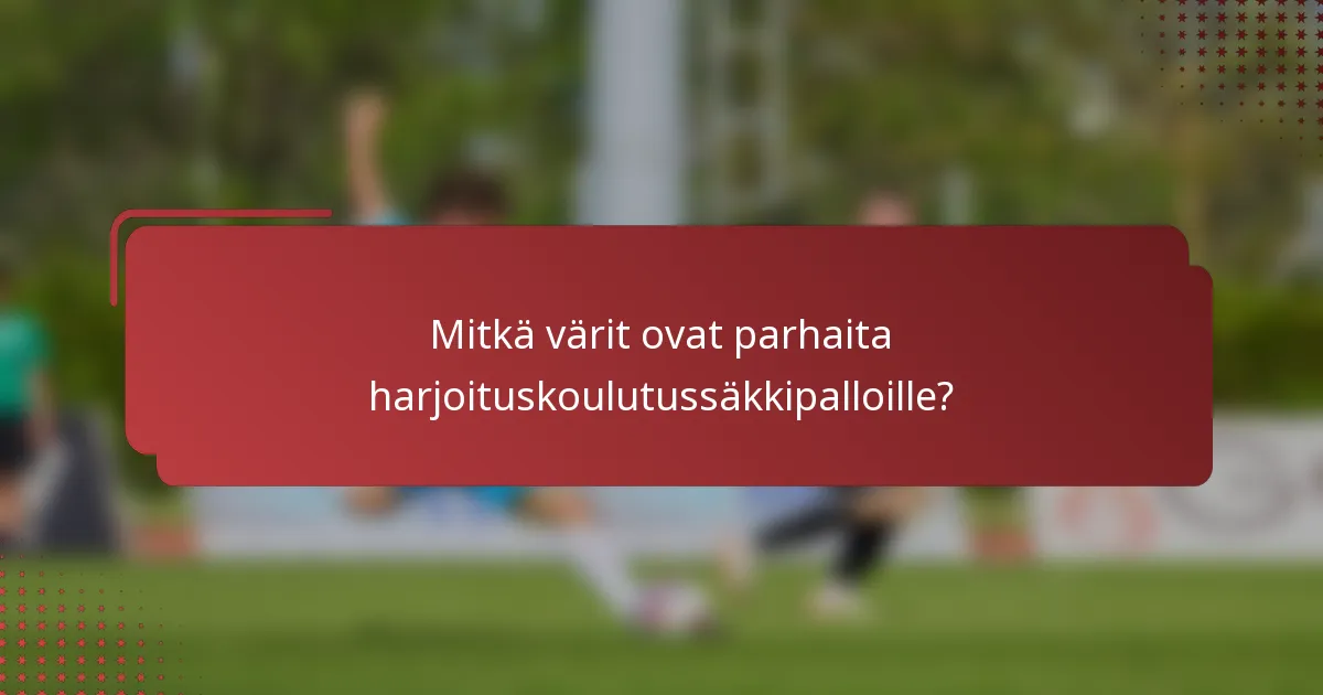 Mitkä värit ovat parhaita harjoituskoulutussäkkipalloille?